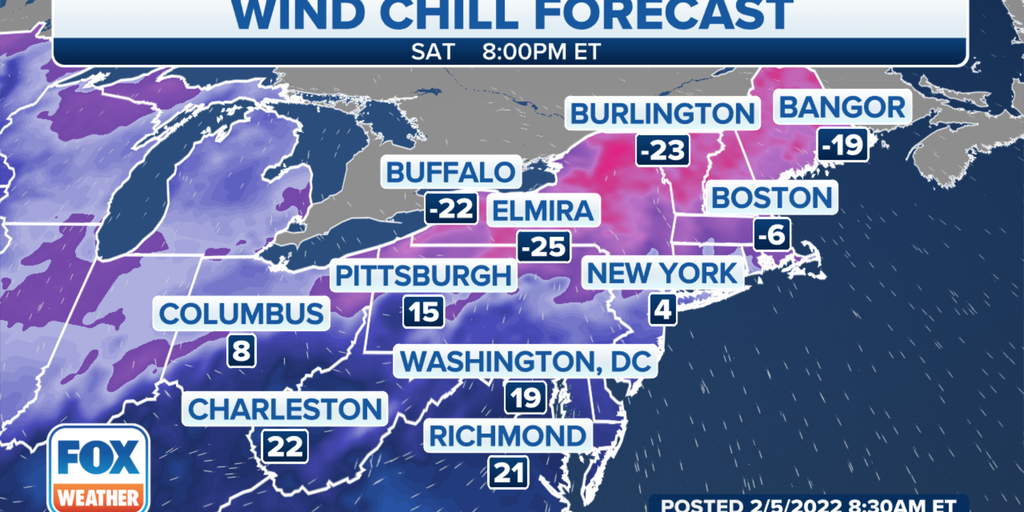 Bitter blast of arctic air oozes across eastern US on heels of big ...