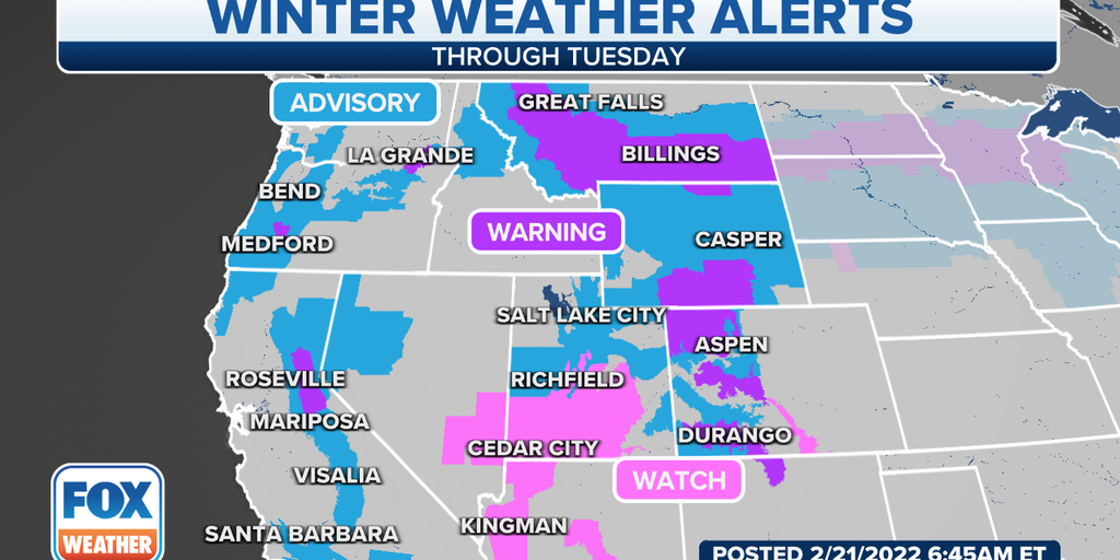 More than 2 feet of snow could fall across Cascade, Rocky mountains ...