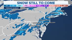 Parts of the mid-Atlantic, Northeast seeing snow on Super Bowl Sunday