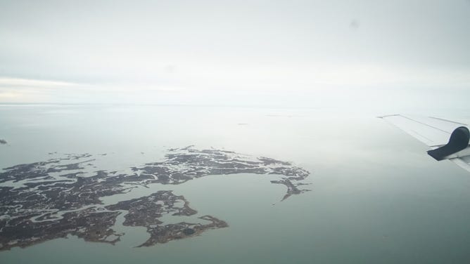 The P-3 nears the end of its flight close to Wallops Island, Virginia on Thursday, February 3, 2022. (Image: NASA)