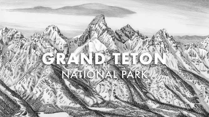 The final sketch of Grand Teton National Park in Wyoming.