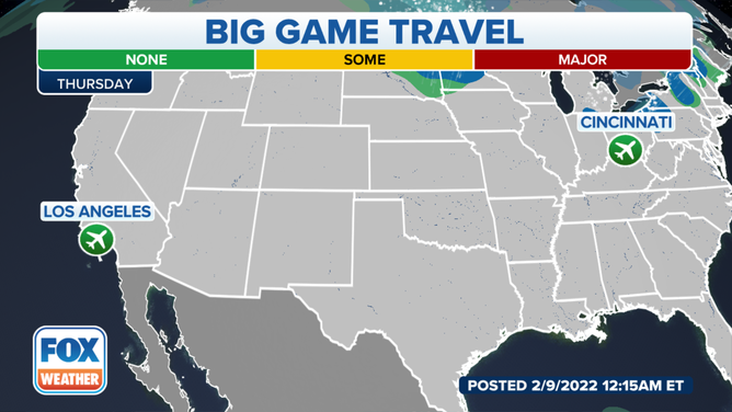 Forecast airport delays Thursday, Feb. 10, 2022.