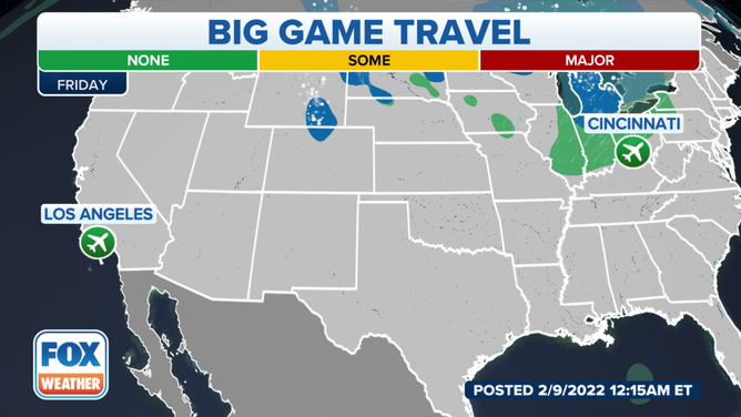 Forecast airport delays Friday, Feb. 11, 2022.