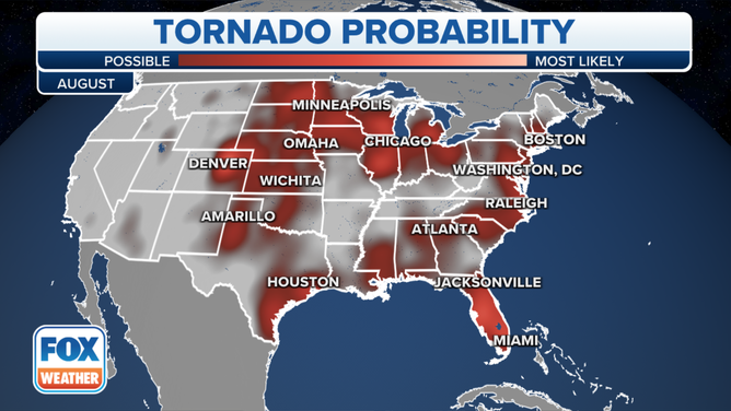 August tornado probability