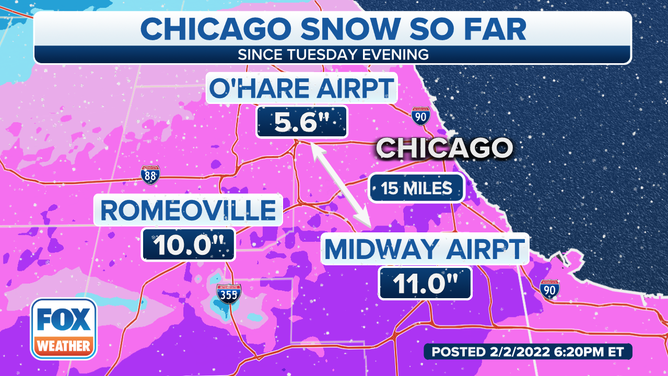 Snow reports from Chicagoland.