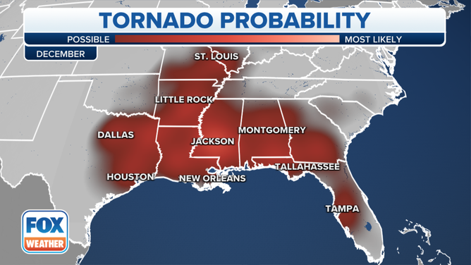 December tornado probability