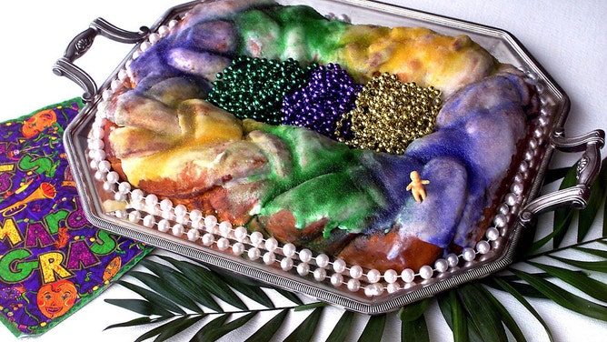 A New Orleans king cake. 