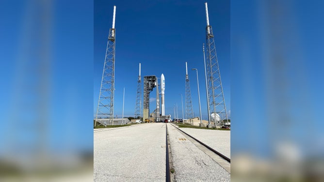 The Atlas V and GOES-T at SLS 41 at Cape Canaveral Space Force Station.