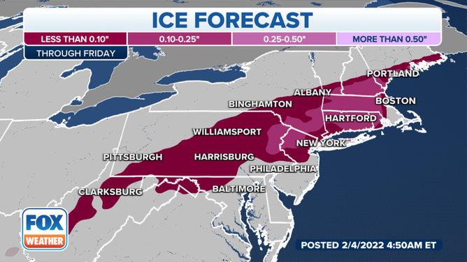 Ice forecast through Friday, Feb. 4, 2022.