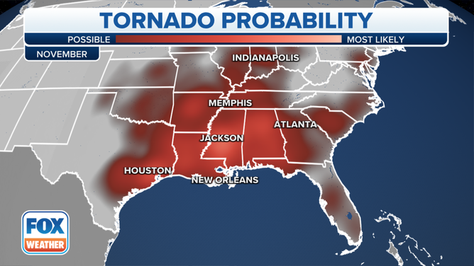 November tornado probability