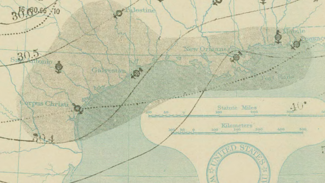 Surface map from Feb. 14, 1895