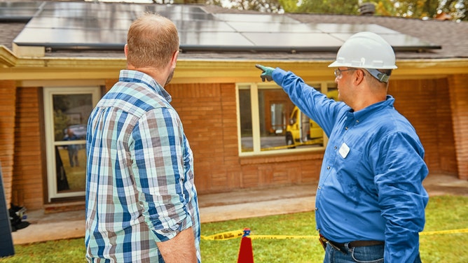 A homeowner speaking with a Sunnova representative.