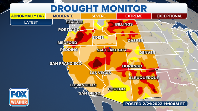 West Drought Monitor 2/21/22