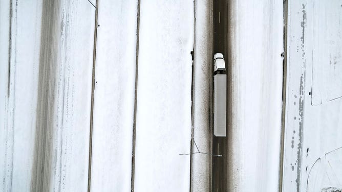 Slippery roads in Texas during winter storm 2/3/22