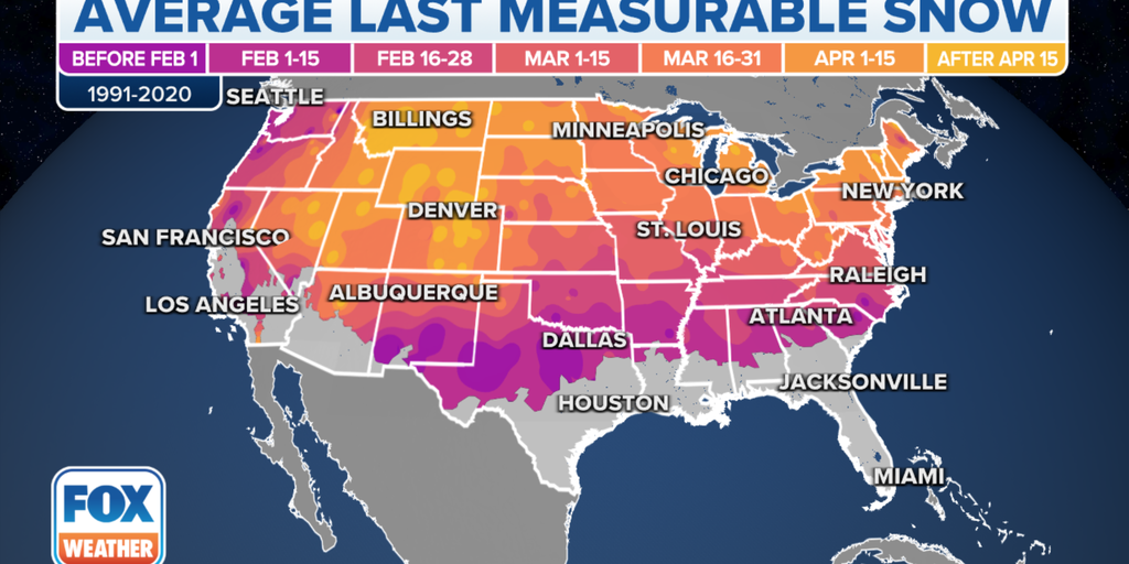 When can you expect the last snow of the season?