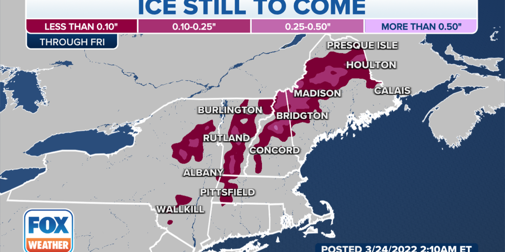 Storm system to bring icy conditions across interior Northeast | Fox ...