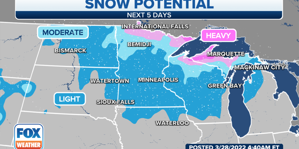 Snow, Ice Expected In Northern Plains, Great Lakes While Severe Threat 