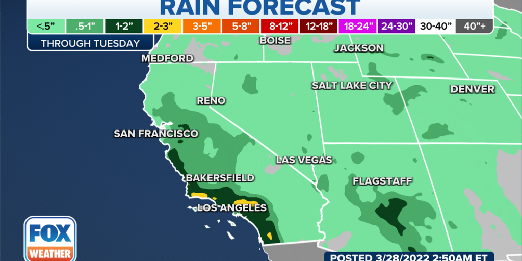 Rain raises concerns for flash flooding in California on Monday | Fox ...