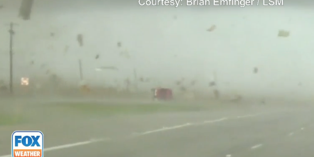 WATCH: Red truck drives through tornado in Central Texas