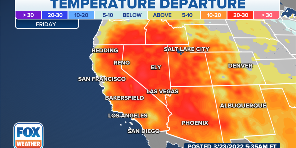 Record warmth to dominate the West through the end of the week | Fox ...