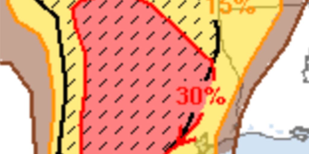 Here’s what the ‘hatched area’ on a severe weather map means Fox Weather