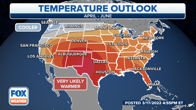 Temperature outlook for US 3/17/22