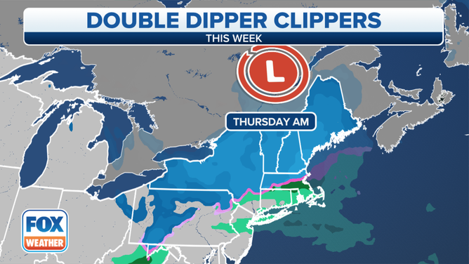 Pair Of Clipper Systems To Spread Light Snow Across Northern Tier ...