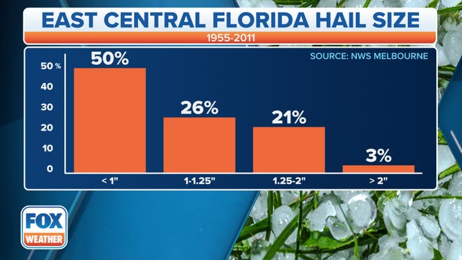 Hail data for 1955-2011 for east Central Florida.
