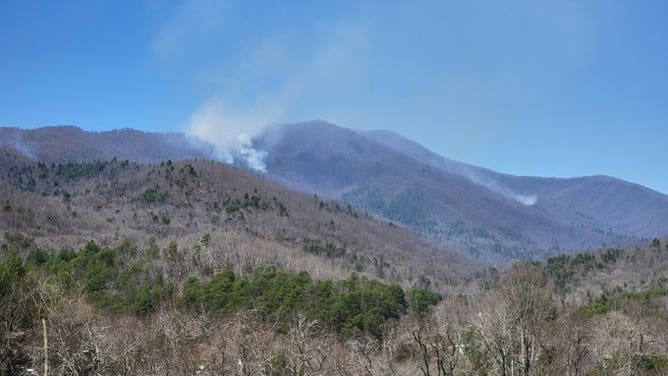 The Thomas Divide Complex Fire on the North Carolina side of the Smoky Mountains National Park.