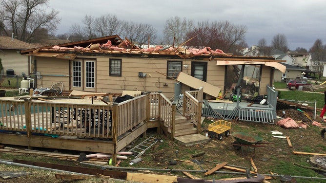 A National Weather Service survey team confirmed an EF-1 tornado in eastern St Joseph, Missouri, on Tuesday, March 29, 2022.