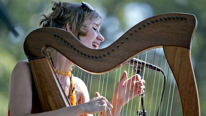 Harpist as the Irish Cultural Centre in Canton, MA.
