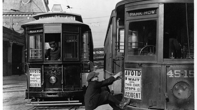 Trolleys like these were used in the early 20th century.