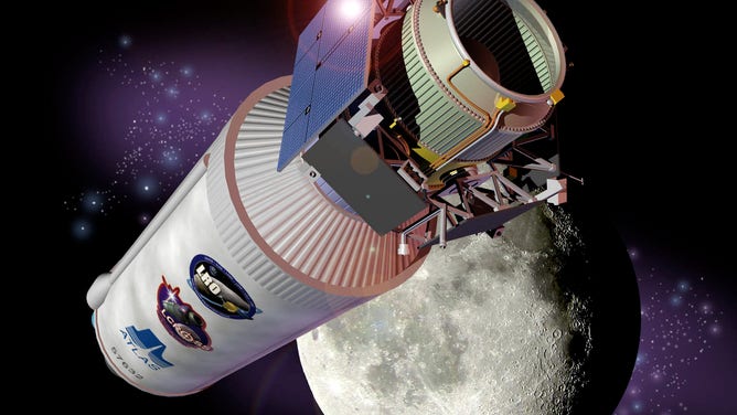 NASA's Lunar Reconnaissance Orbiter, or LRO, is shown in this undated artist's rendering released by the space agency on Thursday, June 18, 2009.