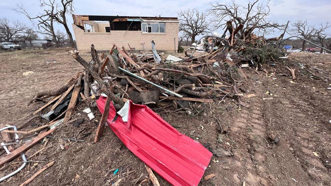 Tornado damage in Jacksboro, Texas 3/29/22