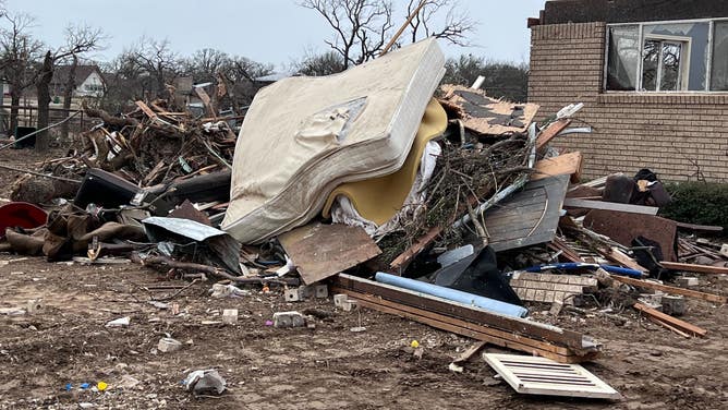 Tornado damage in Jacksboro, Texas 3/29/22
