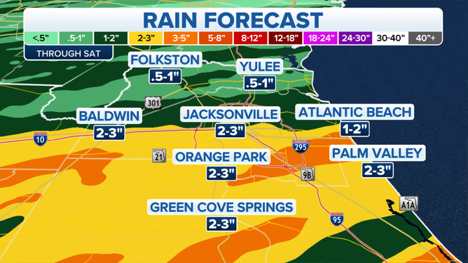 Rain forecast through Saturday