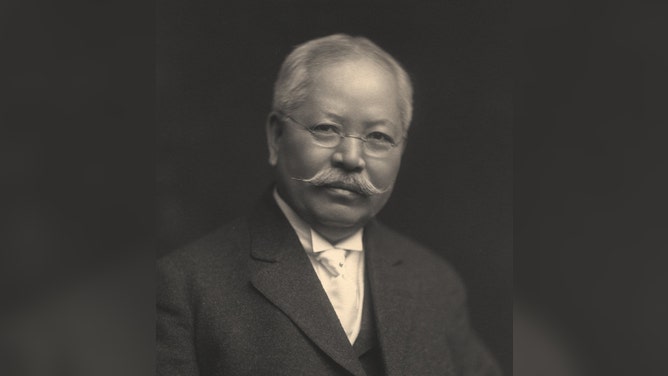 A portrait of biochemist Jokichi Takamine.