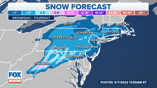 Northeast snow forecast