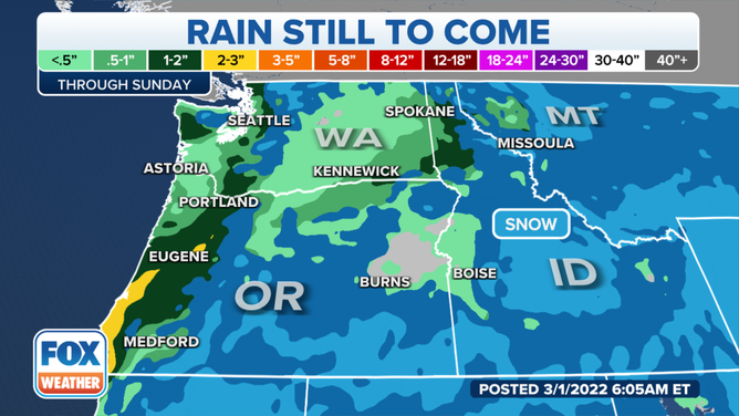 Additional rainfall forecast through this weekend.