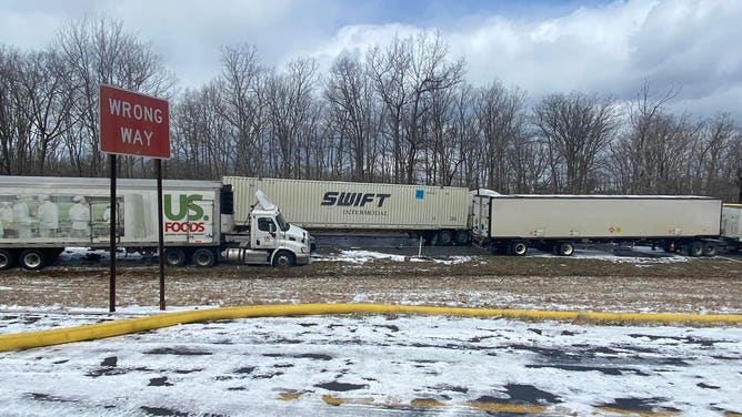 Photos of the crash on I-81 in Schuylkill County, Pennsylvania caused by snow squalls. (Image credit: WOLF)