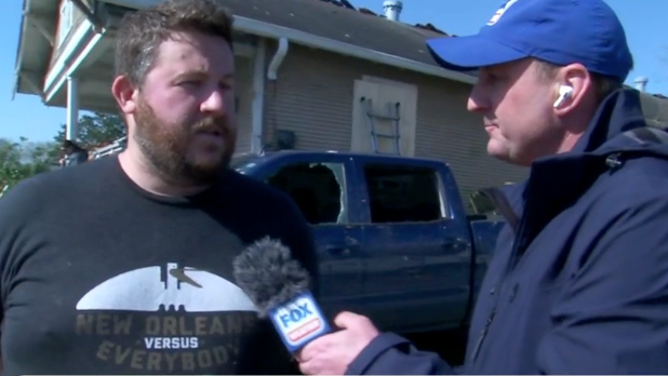 Timothy O'Neill being interviewed by FOX Weather's Robert Ray.