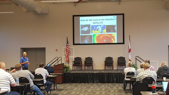 An in-person storm spotter class in New Orleans.