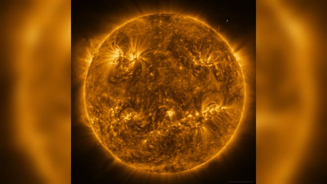 The Sun as seen by Solar Orbiter on March 7 in extreme ultraviolet light from a distance of roughly 75 million kilometres. (credit: ESA & NASA/Solar Orbiter/EUI team; Data processing: E. Kraaikamp (ROB))