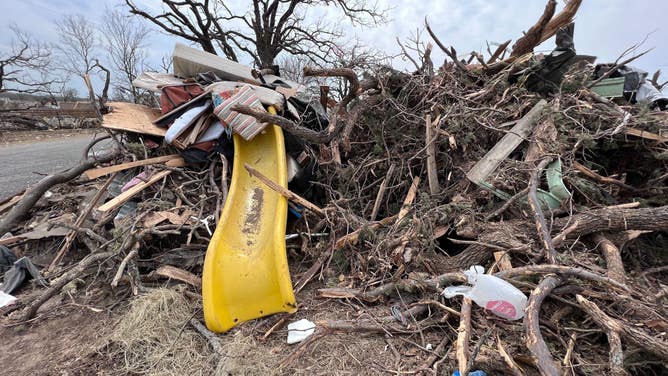 Tornado damage in Jacksboro, Texas 3/29/22