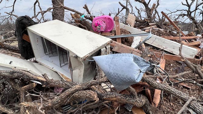 Tornado damage in Jacksboro, Texas 3/29/22
