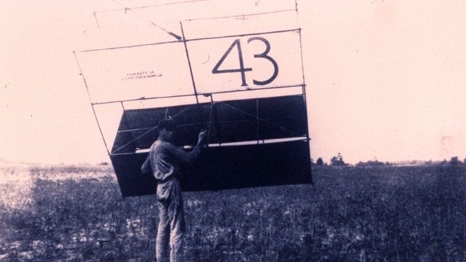 Kites were flown and secured by means of thin steel piano-wire, ca. 1910.