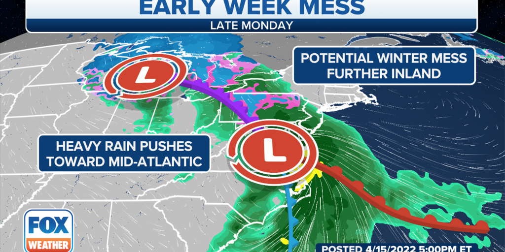 Early-week system to pummel the Northeast with rain and snow | Fox Weather