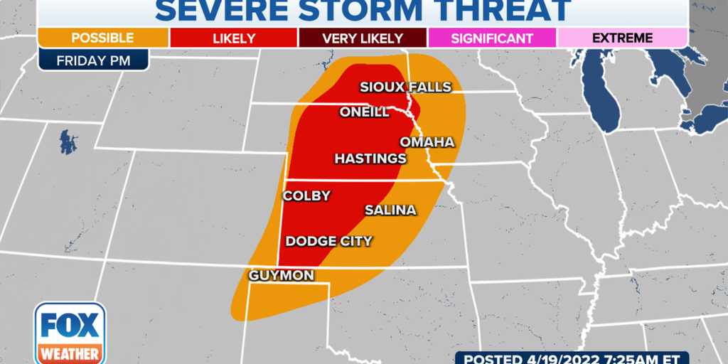 Severe weather, tornadoes possible across the Plains to end the week ...