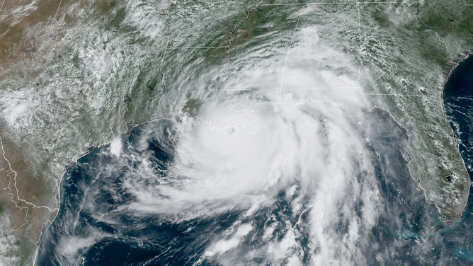 Visible satellite imagery captured Category 4 Hurricane Ida at peak intensity as it approached the coast of southeastern Louisiana on Sunday, Aug. 29, 2021.