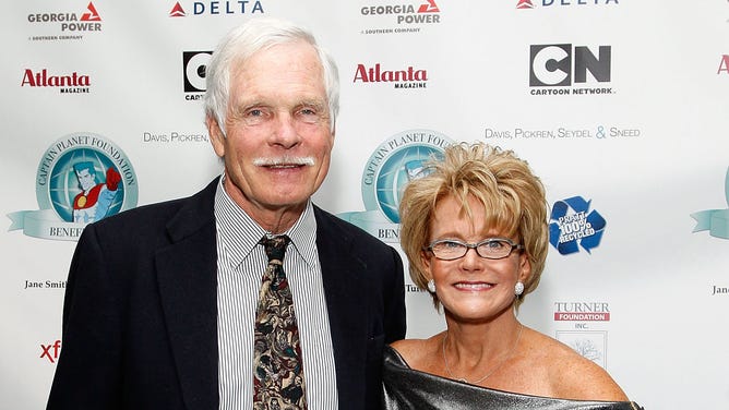 Ted Turner and Barbara Pyle at the Captain Planet Foundation annual benefit gala on December 9, 2011.